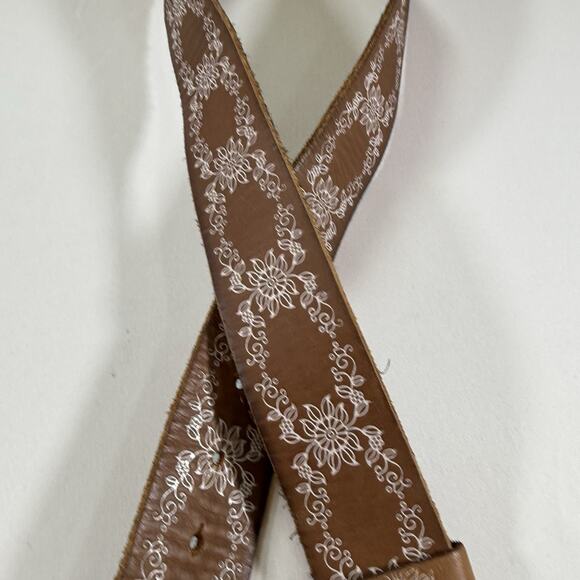 Vintage Western Leather Rhinestone Cowgirl Boho Belt - Silver, Black Wms S - Picture 5 of 10